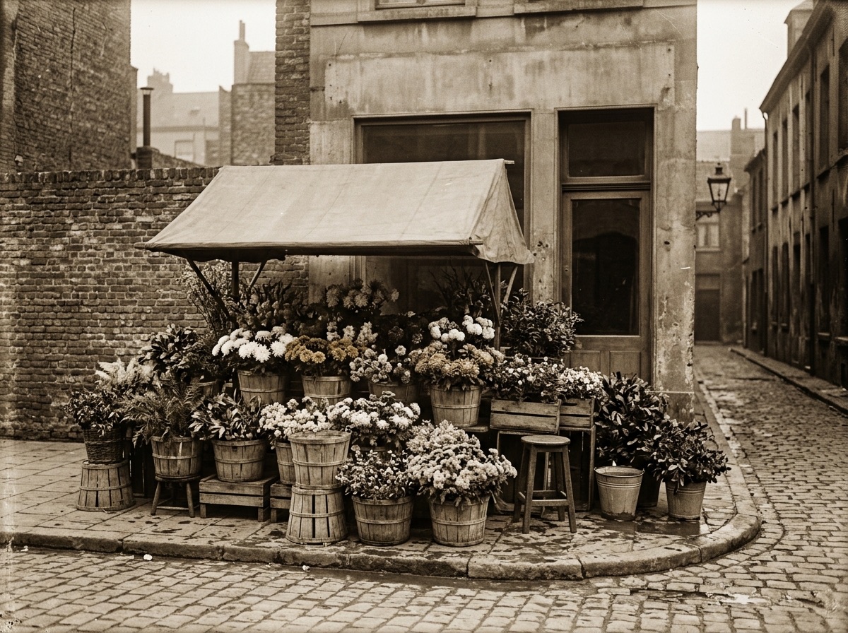 A 1920s corner flower stand
